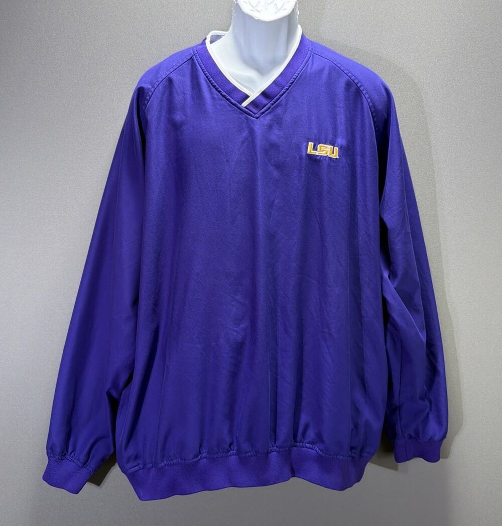 LSU Tigers Vintage Ashworth Pullover Pockets Adult XL Windbreaker Jacket Purple